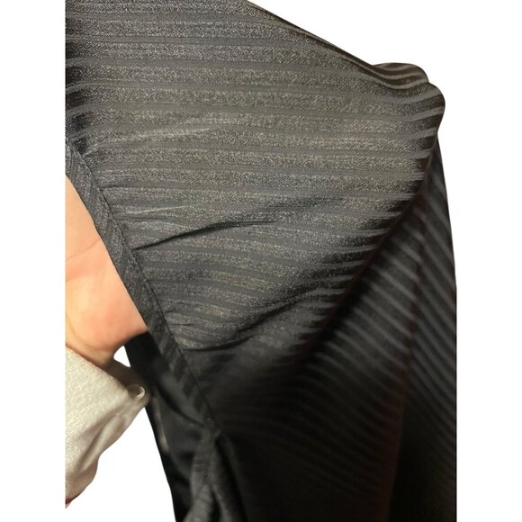Nine West Black Sheer Striped Print Long Sleeve Work Business Blouse Sz S - Picture 12 of 13